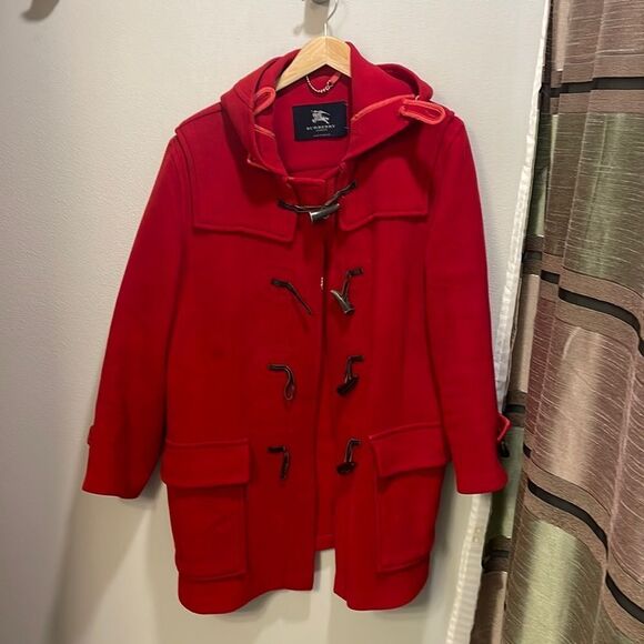 Burberry Jackets & Blazers - BURBERRY woman’s red wool long trench coat